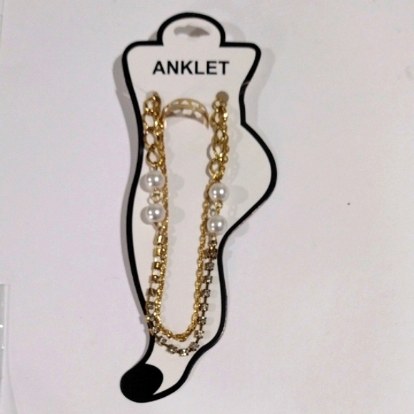 Gold-Tone Chain Anklet with Matching Toe Ring – Chic Layered Boho Jewelry Set - Picture 3 of 8